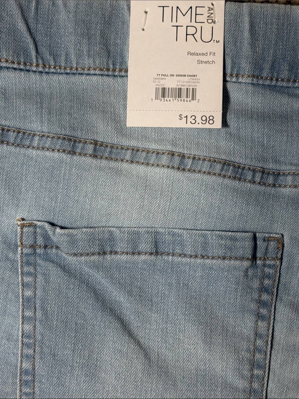 Time and Tru Light Blue Denim Cuffed Jean Shorts SKU1535 - Picture 6 of 12